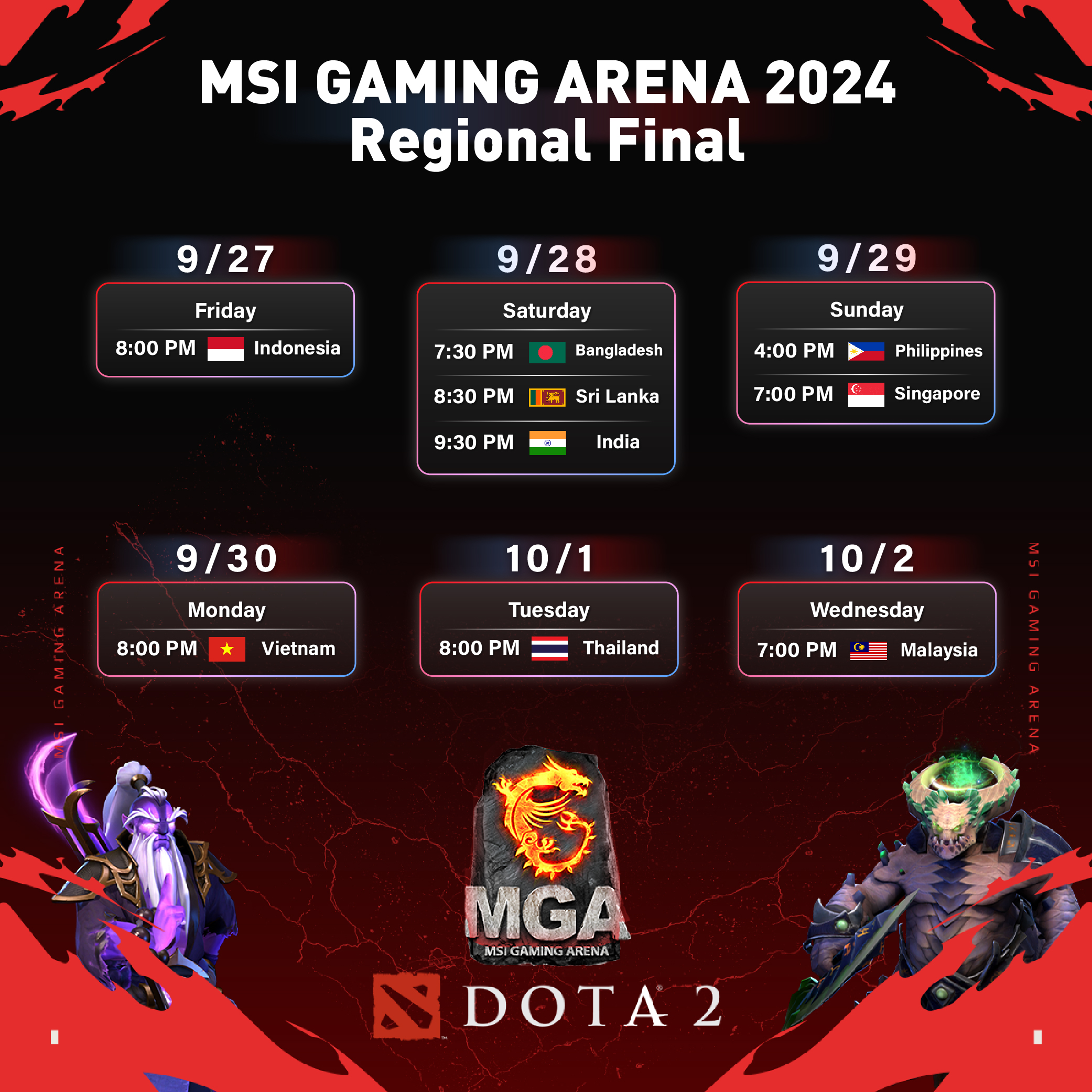 MSI Gaming Arena 2024 Schedule Announced Gaming Prizes Giveaway